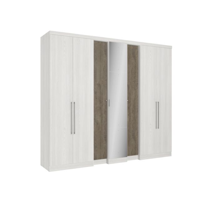 ROUPEIRO SELECTO 7 PORTAS TEKA/RUSTIC COM ESPELHO