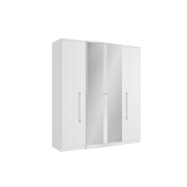 ROUPEIRO SPLENDORE 4 PORTAS BRANCO PLUS GLASS