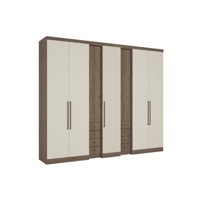 ROUPEIRO ABSOLUT  PLUS 7 PORTAS RUSTIC/OFF WHITE